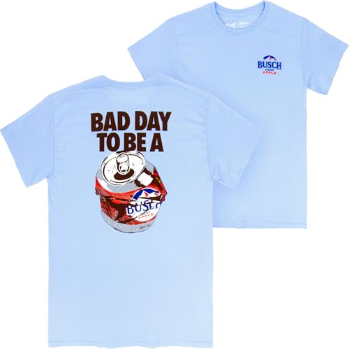 Bad Day to Be a Busch Light Apple Front and Back T-Shirt (US, Alpha, X-Large, Regular, Regular, Blue)