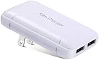 USB Chargeur mural, Pofesun Slim Flat Adaptateur d'alimentation double port Chargeur mural rapide avec prise pliable, Brique de charge pour iPhone 16 15 14 13 12 11 Pro Max,Samsung Galaxy S25 S24 Remarque 20,LG