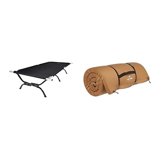 TETON Sports Outfitter XXL Camp Pad, Extra Large Sleeping Pad Perfect for Base Camp, Camping and Hunting and TETON Sports Outfitter XXL Camping Cot Perfect for Base Camp and Hunting - Limited Edition Bundle