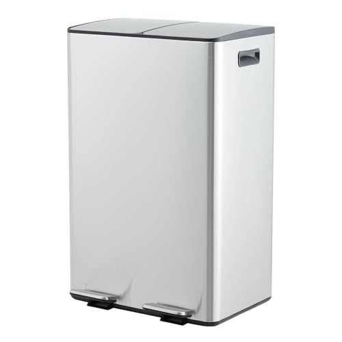 Caneca Doble 2x8 Gal Acero Inoxidable con Tapa para Cocina