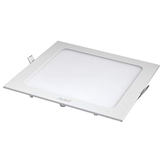 Painel Plafon LED 12W de Embutir Quadrado 17 cm, Bivolt, 6500K Luz Branco Frio ,Avant
