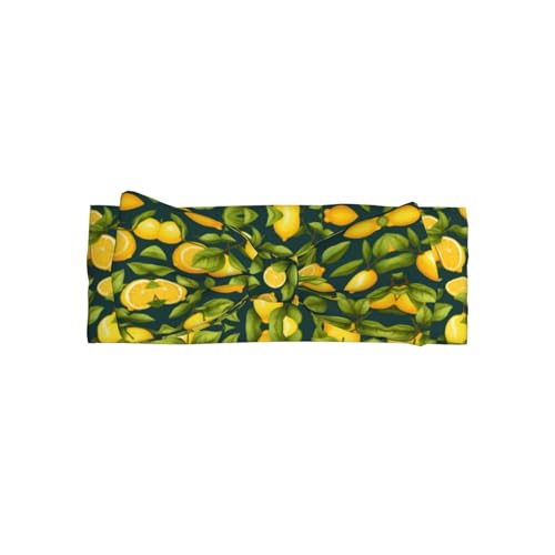 lemon fruit Pattern Baby Bow Headband Super Stretchy Soft Bows Hair Accessories for Newborn Infants Toddlers Kids Girls