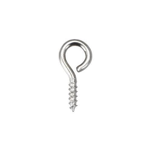 Uxcell A19010700UX0327 0.59 Inch Small Screw Eye Hooks Self Tapping Screws Carbon Steel Screw-In Hanger Eye-Shape Ring Hooks Silver 50Pcs cover