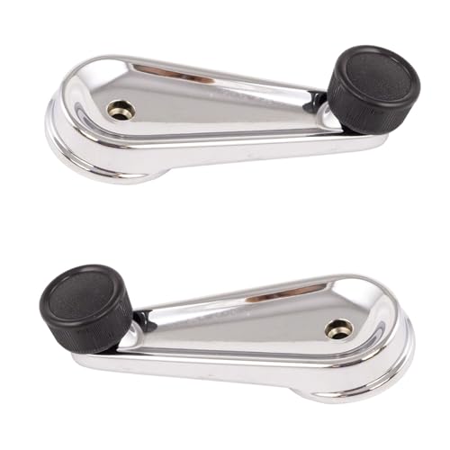 Image of TRQ Front Window Crank Handle Set Chrome Compatible with 79-04 International