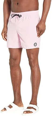Volcom Men's Standard Lido Solid 16" Swim Surf Trunk, Reef Pink, Small