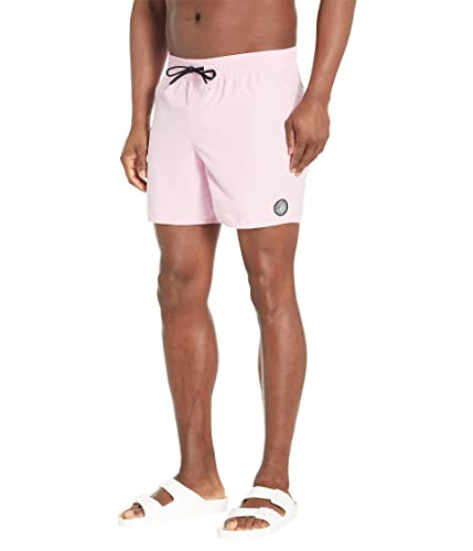 Volcom Lido Solid - Traje de baño para hombre (40,6 cm), Rosa Arrecife, Large