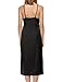 Ekouaer Long Nightgowns Womens Sleeveless Sleedress Sexy Satin Sleepwear Cami Lace Slip Dress S-XXL Black