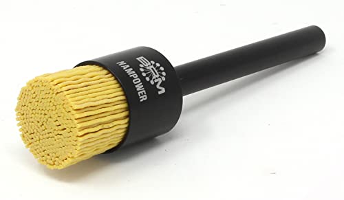 Image of BRM AEB10034120 NAMPOWER End Brush, 1 inch Diameter, 5 inch OAL, 120 Grit, Ceramic Abrasive Filament