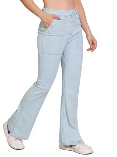 Image of Dolce Crudo Boot Cut High Rise Cropped Jeans for Women