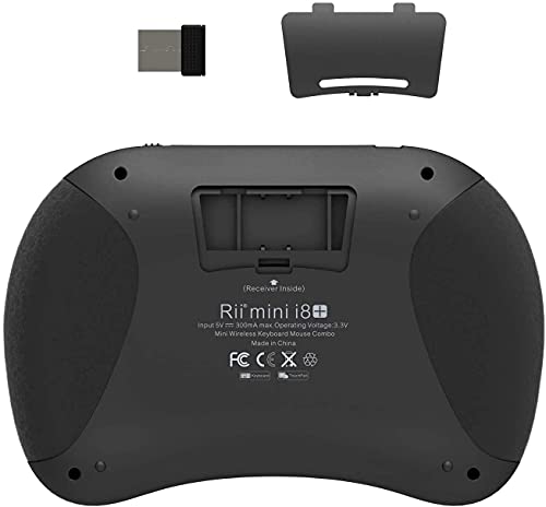 Rii Mini i8+ inalámbrico + Bluetooth (disposición italiana), mini teclado retroiluminado con panel táctil, compatible con Smart TV, TV Box, Tablet, Smartphone, consola, PC, Fire TV, Raspberry