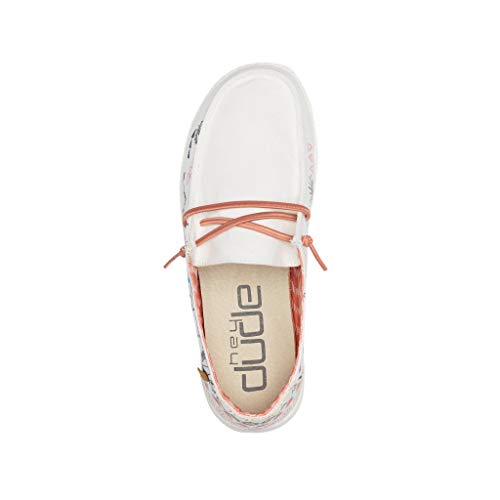 Image of HEYDUDE Girl's Wendy Youth Doodle Bohon Size 4 | Girl's Shoes | Girl's Lace Up Loafers | Comfortable & Light-Weight