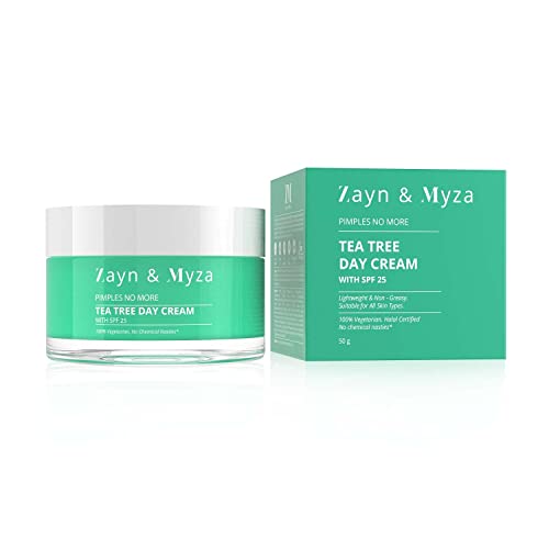 ZM Zayn & Myza Tea Tree Day Cream With SPF 25 | With Salicylic Acid | Reduces Acne & Pimples | Moisturizing Cream For Oily & Acne Prone Skin – 50 g
