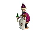 Höhe: ca. 16cm Drechslerei Kuhnert - Rauchmann / Räucherfigur aus Holz - Max als Weihnachtsmann - 16cm Höhe - Made in Germany