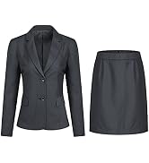 Lenshin Gris Deux Pièces Dames Formelle Tailleur Jupe Bureau Uniforme