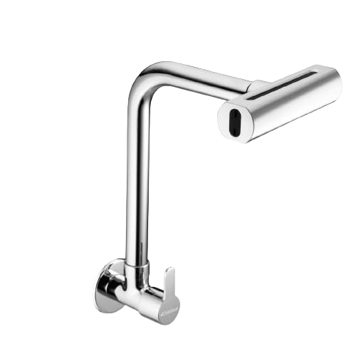 Image of Kitchen Wall Mounted Sink Cock | Different Modes Chrome Finished - Sink Cock Multi Flow