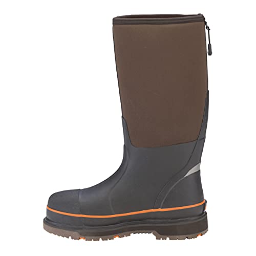 Image of Dryshod Mens Wixit Cool-Clad Waterproof Steel Toe Work Safety Boots | 100% Waterproof Top to Bottom, Slip Resistant, Black and Yellow for Safety