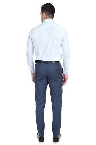 Image of Men's Stretchable Solid Plain Formal Trousers - Regular Fit Stylish Pants for Office & Party, Fashionable Dress Trousers for Men