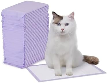 Amazon Basics 40er-Pack Einweg-Katzenkloeinlagen mit Schnell Trocknender Oberfläche, Violett, Ohne Duftstoffe