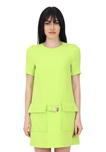 VERSACE JEANS COUTURE Kurzes Kleid Limettengrün für Damen mit Taschen und...