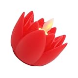 JOINPAYA Lámpara de Vela de Loto LED Falsa Roja, Luz Flotante para Piscina y Jardín, Decoración para Eventos, Fuente y Estanque, Ambiente Romántico y Seguro para Exterior Interior, Batería