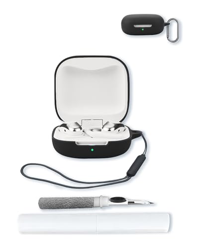 SHOKZ OpenFit Air�p�P�[�X - �I�[�v���C���[�w�b�h�z���A�\�t�g�v���e�N�e�B�u�ABOVUGAC�V���R���P�[�X�J�o�[ �L�[�`�F�[��&�N���[�j���O�L�b�g&�X�g���b�v�t�� SHOKZ OpenFit Air�C���z���p-�u���b�N