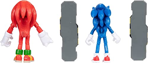 Sonic The Hedgehog Sonic 2 Movie 4" Action Figure 2 Pack - Sonic & Knuckles , Red #TOP22