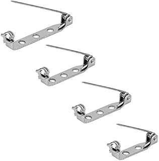 50 Pcs Brooch Pins, 4-Size Pack of Safty Pins, Silver Bar Pins Secure Back Clasp With Back Bar Fastener