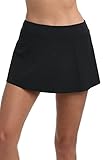 La Blanca Womens Skirted Hipster Swimsuit Bikini Bottoms, Black//All Aboard, Large US