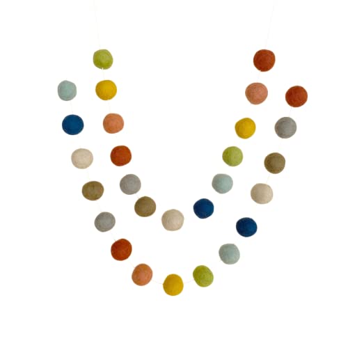 Farm To Table Adjustable Handmade Wool Felt Ball Garland By Sheep Farm Felt. Rustic Rainbow Garland #TOP9