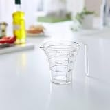 Yamazaki 2546 LAYER kubek z miarką 200 ml, przezroczysty, z żywicy Tritan, minimalistyczny, 12,5 x 8,5 x 8,7 cm