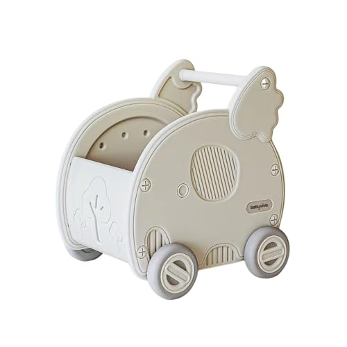 KCNN クジラワゴン おもちゃ収納箱 ボックス 手押し車 赤ちゃん キッズワゴン ベビーウォーカー ワゴントイ おもちゃ収納 つかまり立ち 知育玩具 歩行練習おしゃれ かわいい (ホワイト)