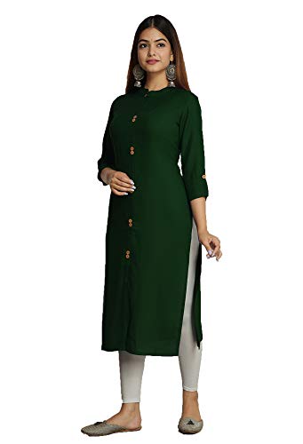 Image of NEW4U Women's Solid Rayon Straight Kurta