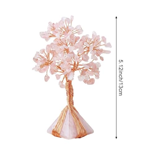 Arbre de guérison à énergie positive avec socle en quartz rose
