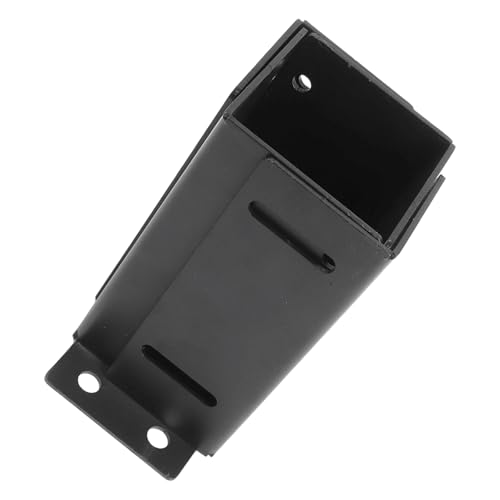 Kit de base de poste ajustable de acero negro para soporte de valla y buzón de madera 6