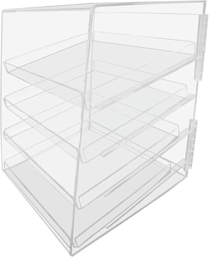 4 Tray Commercial Countertop Bakery Display Case with Hinged Rear Doors by Marketing Holders