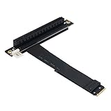 HLT M.2 NGFF NVMe Key M to PCIe 3.0 X16 Extension Cable (90° Right Angle PCI-E Slot)