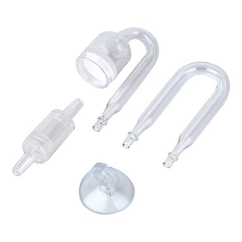 Yagote CO2 Diffuser, Carbon Dioxide Glass Reactor U Shape Tube Set for Aquarium Plants Tank(CO2 Diffuser Set)