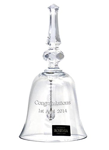 Personalised Stylish Bohemia Crystalite Fine Cut Crystal Glass Bell, Engraved - Enter Your Own Custom Text