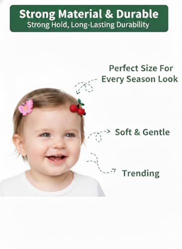 Image of 3 Pack - (30 Clips) Rakshabandhan gift for sister kids Baby Girl Hair Clips Kids Gifts for Girls | Safe Soft No Slip Toddler Cartoon Hair Clips for Girls(20Pcs) | Korean Style Small Flower Pearl Mini Hair Claw Clips with Flower Design(10Pcs), Cute Baby Hair Accessories Set (Random Colors & Designs)