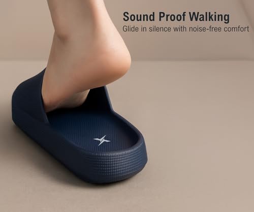 Image of Kraasa Cloudfoam Pillow Slippers for Men Non Slip Quick Drying Shower Slides Bathroom Sandals | Ultra Cushion | Thick Sole