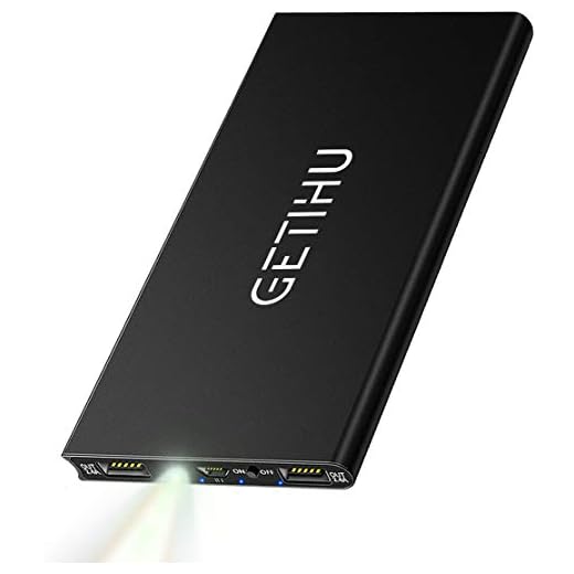 GETIHU Chargeur portable, batterie externe de 10 000 mAh avec lampe de poche pour iPhone 11 XS X 8 7 Plus Samsung S10 Google LG iPad Tablet etc.