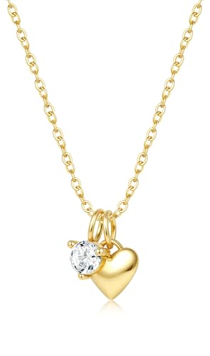 LOLIAS Collar Mujer Plata Colgante Corazon Collar Cadena Collares Oro Mujer Niña