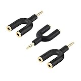 CableCreation 3-Pack Headphone Splitter Adapter, Aux Stereo Y Jack Splitter Adaptor, 3.5mm Male to 2 Port 3.5mm Female Adaptor for Headset, Earphone, iPhone, iPad, Tablets, MP3 Players, Car Stereos