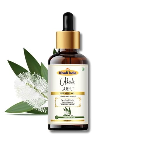 Image of Khadi Cajeput Essential Oil 15 ml | Pure, Natural & Fresh Herbaceous Scent | Skin & Hair Care | Body & Face Massage Oil | All Skin & Hair Types | Perfect for Aromatherapy & Candle Making