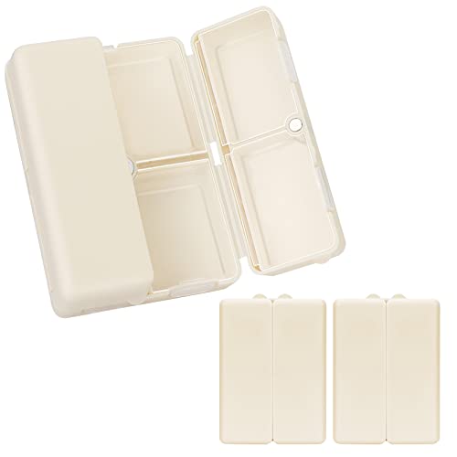 Image of FYY Travel Pill Organizer, Large Pill Box Medicine Case-2pcs Beige