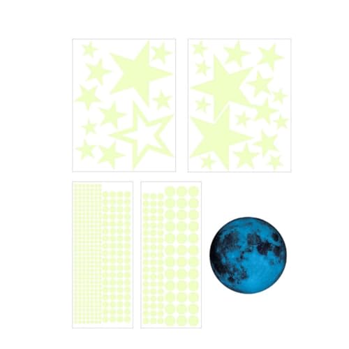 Set de 5 adhesivos luminosos de pared estrellas y luna miniatura 6