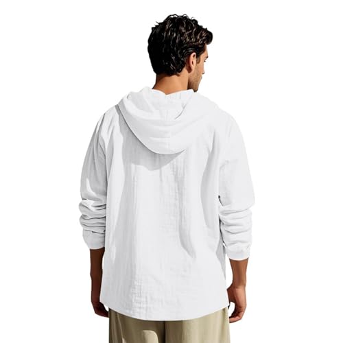 Hoodie Shirts for Men Plus Size Casual Hippie Summer Beach Button Down Business Pullover Drawstring Workout Tops3