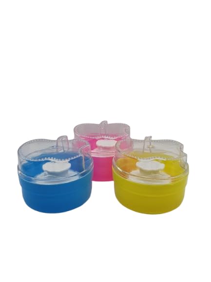 VIRTI MINI ME Apple-Shaped Small Powder Puff with Storage Case | Pink, Blue, Yellow | Free Plastic Container with Lid – Easy Grip & Travel Friendly | Suitable for New Born (Any One) (Multicolor)-image-21