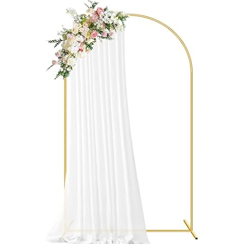 7.2FT Metal Wedding Arch Backdrop Stand for Parties Balloon Arch Frame Kit Gold Flower Arches Backdrop for Birthday Party Baby Shower Christmas Decorations Floral Arched Indoor and Outdoor Cover