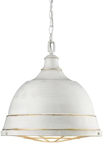 Golden Lighting 7312-L FW Bartlett Pendant, French White